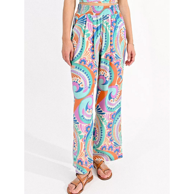 Pantalon fluide woven multicolore femme - Molly Bracken