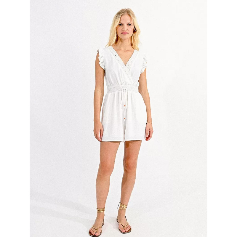 Combi-short playsuit blanc femme - Molly Bracken