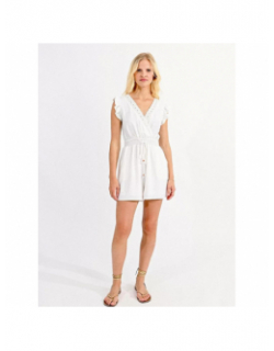 Combi-short playsuit blanc femme - Molly Bracken