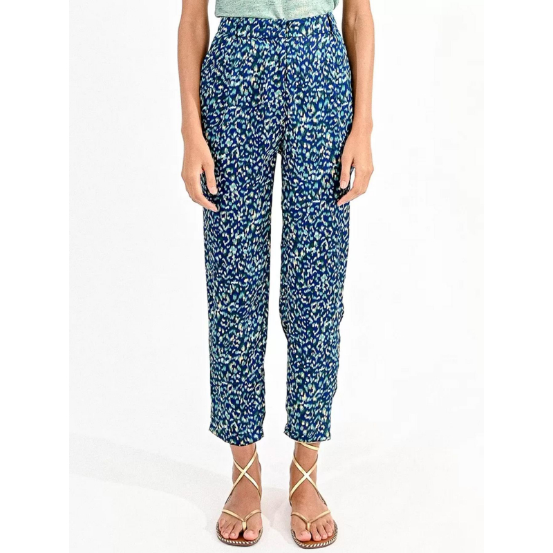 Pantalon fluide woven bleu femme - Molly Bracken