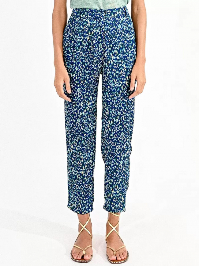 Pantalon fluide woven bleu femme - Molly Bracken