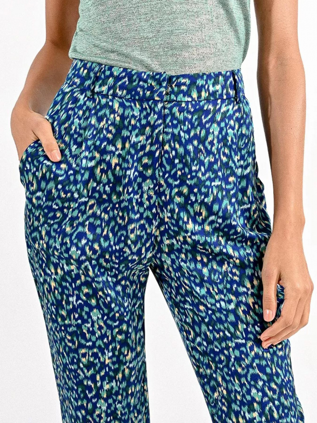 Pantalon fluide woven bleu femme - Molly Bracken