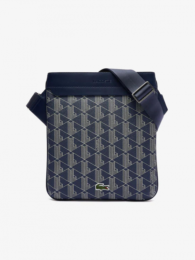 Pochette flat crossover imprimé bleu marine homme - Lacoste