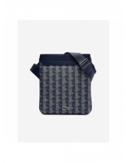 Pochette flat crossover imprimé bleu marine homme - Lacoste