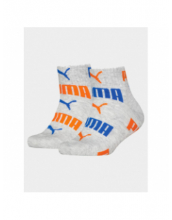 2 paires de chaussettes aop quarter gris enfant - Puma