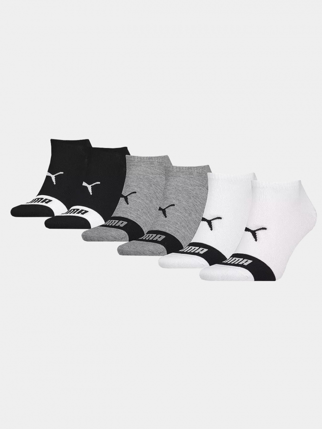 6 paires de chaussettes sneakers gris noir blanc - Puma