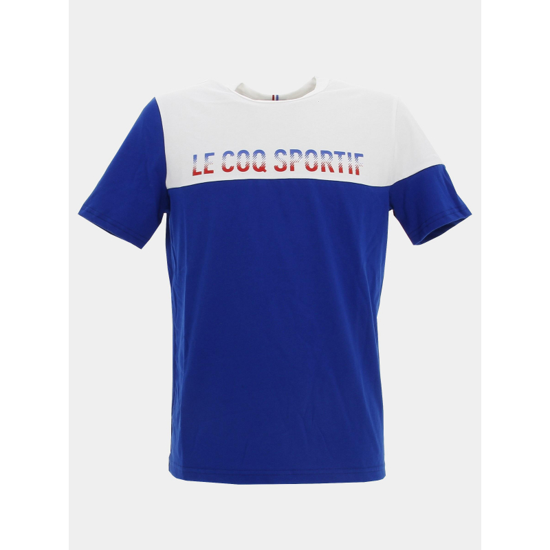 T-shirt logo tricolore bleu et blanc - Le Coq Sportif