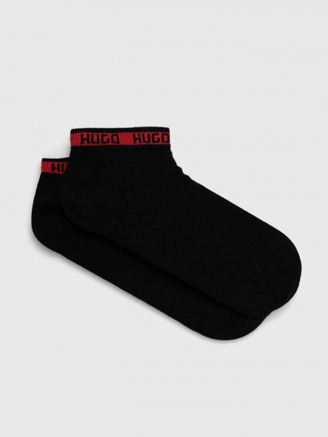 Pack 2 paires de chaussettes logo tape noir homme - Hugo