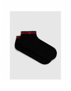 Pack 2 paires de chaussettes logo tape noir homme - Hugo