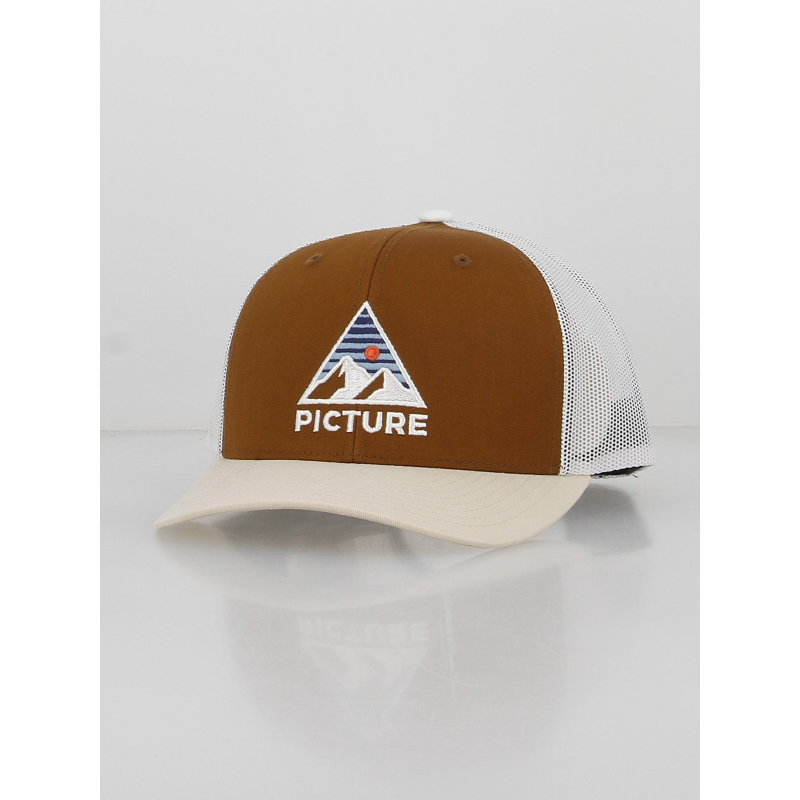 Casquette trucker kuldo marron beige blanc - Picture