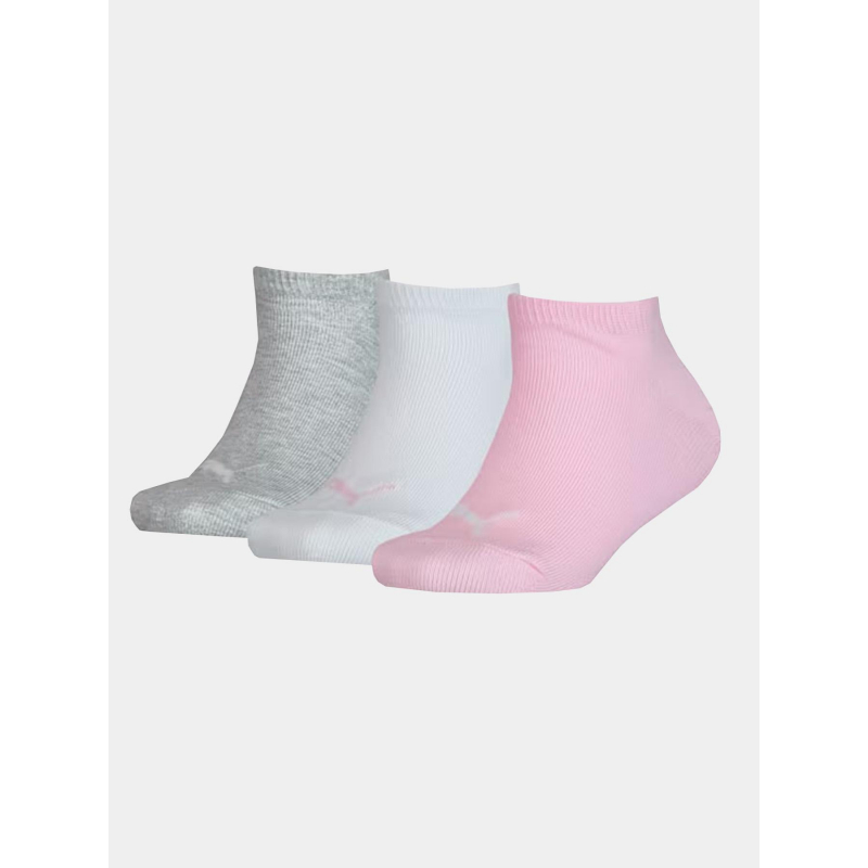 3 paires de chaussettes invisibles rose blanc enfant - Puma