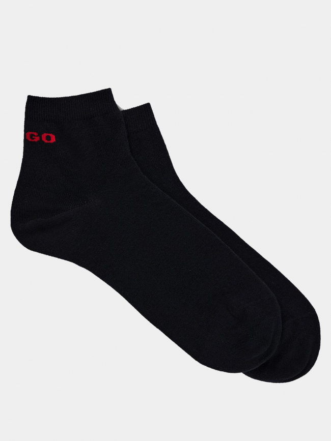 Pack 2 paires de chaussettes logo noir homme - Hugo