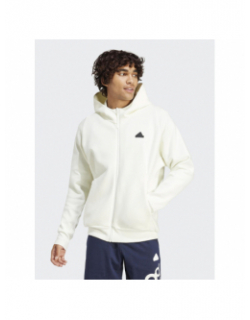 Sweat à capuche zippé zne blanc homme - Adidas