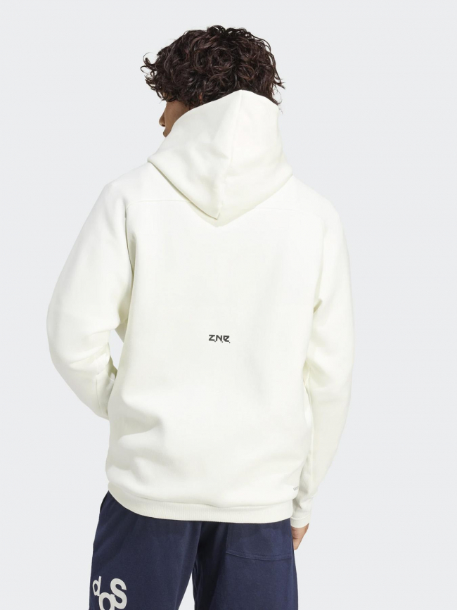 Sweat à capuche zippé zne blanc homme - Adidas