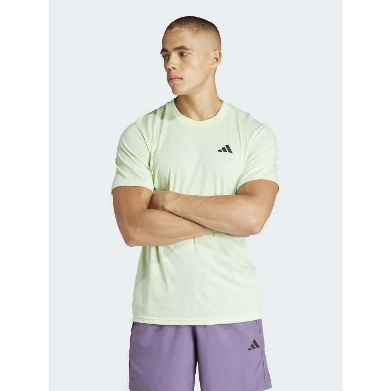 T-shirt uni logo brodé vert homme - Adidas