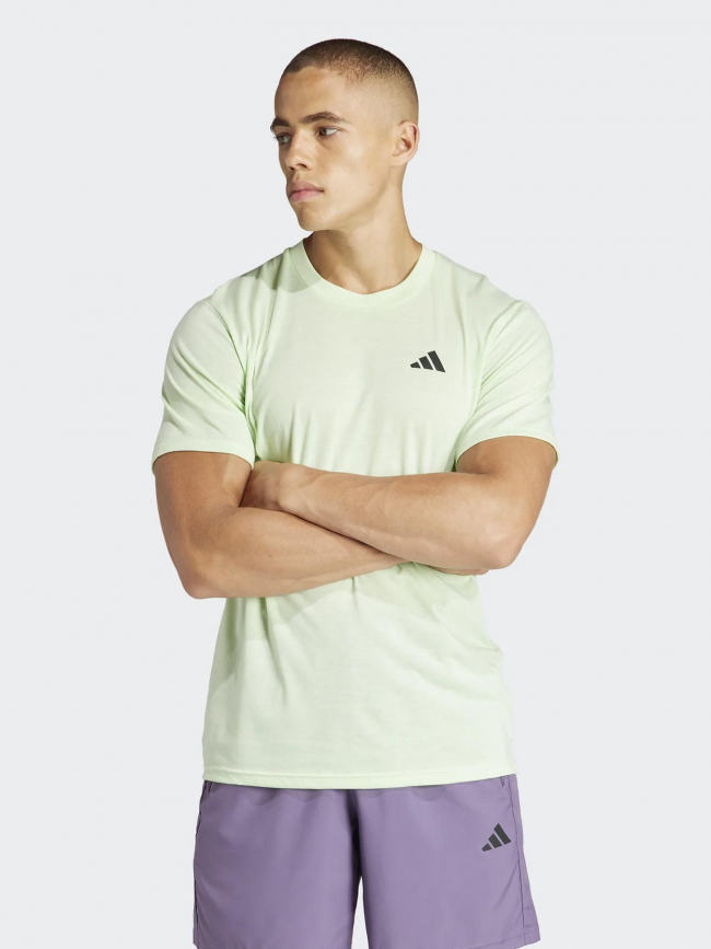 T-shirt uni logo brodé vert homme - Adidas