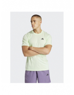 T-shirt uni logo brodé vert homme - Adidas