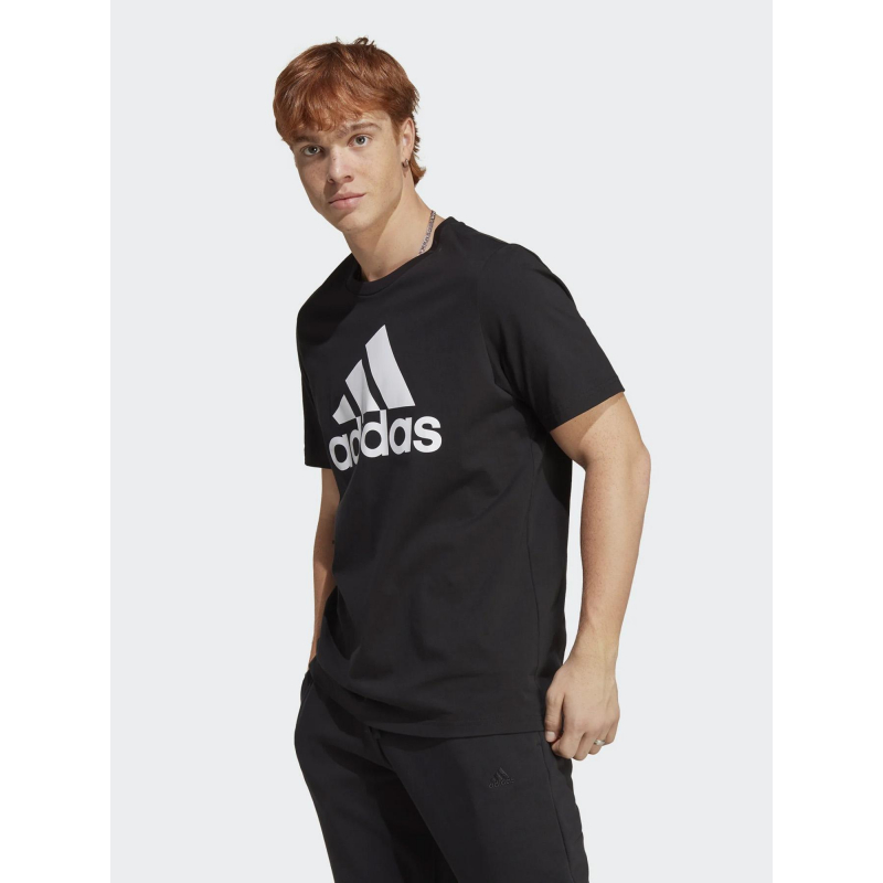 T-shirt logo blanc noir homme - Adidas