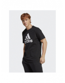 T-shirt logo blanc noir homme - Adidas