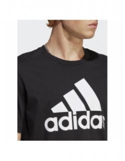 T-shirt logo blanc noir homme - Adidas