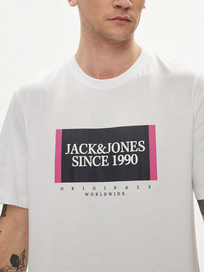 T-shirt jorlafayette blanc homme - Jack & Jones