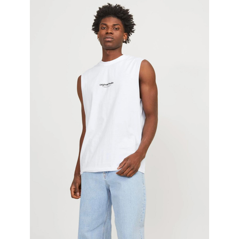 T-shirt sleeveless logo blanc homme - Jack & Jones