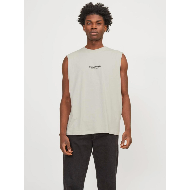 T-shirt sleeveless logo beige homme - Jack & Jones