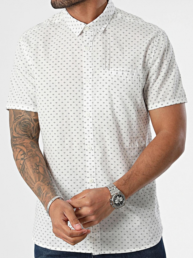 Chemise cut mc imprimé créme bleu homme - Teddy Smith