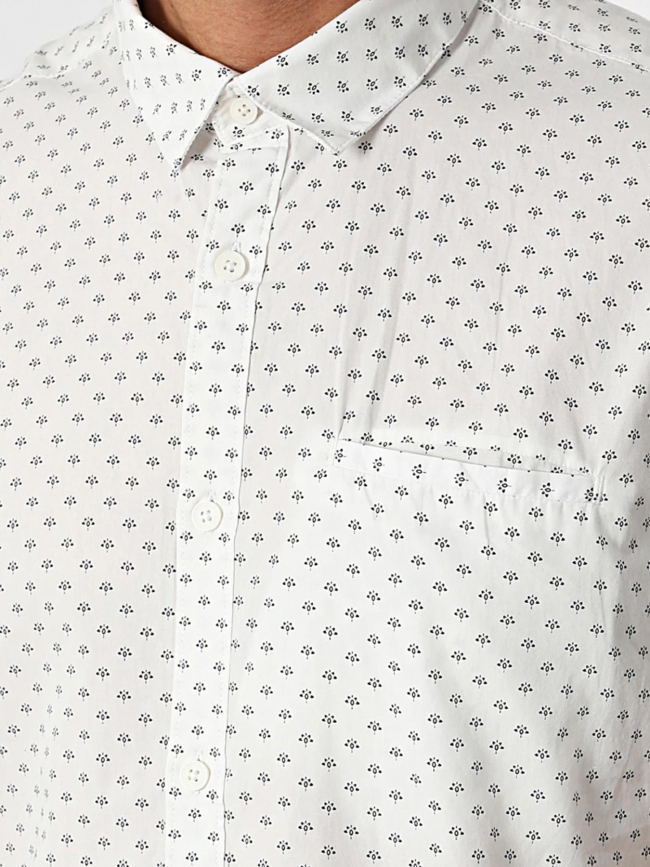 Chemise cut mc imprimé créme bleu homme - Teddy Smith