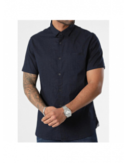 Chemise cut mc imprimé bleu homme - Teddy Smith