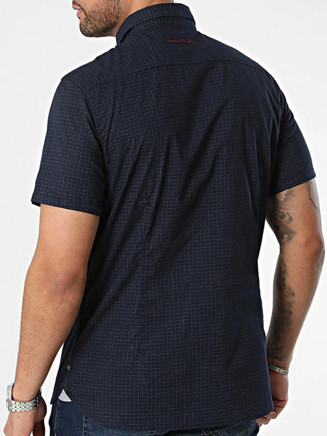 Chemise cut mc imprimé bleu homme - Teddy Smith