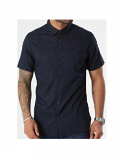 Chemise cut mc imprimé bleu homme - Teddy Smith