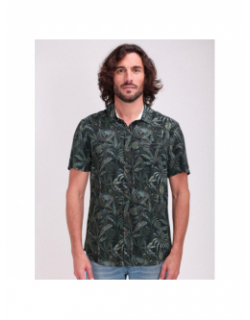 Chemise manches courtes c-arlric feuilles vert homme - Teddy Smith