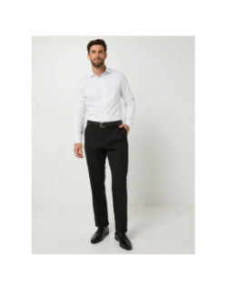 Chemise slim fit satin stretch blanc homme - Izac