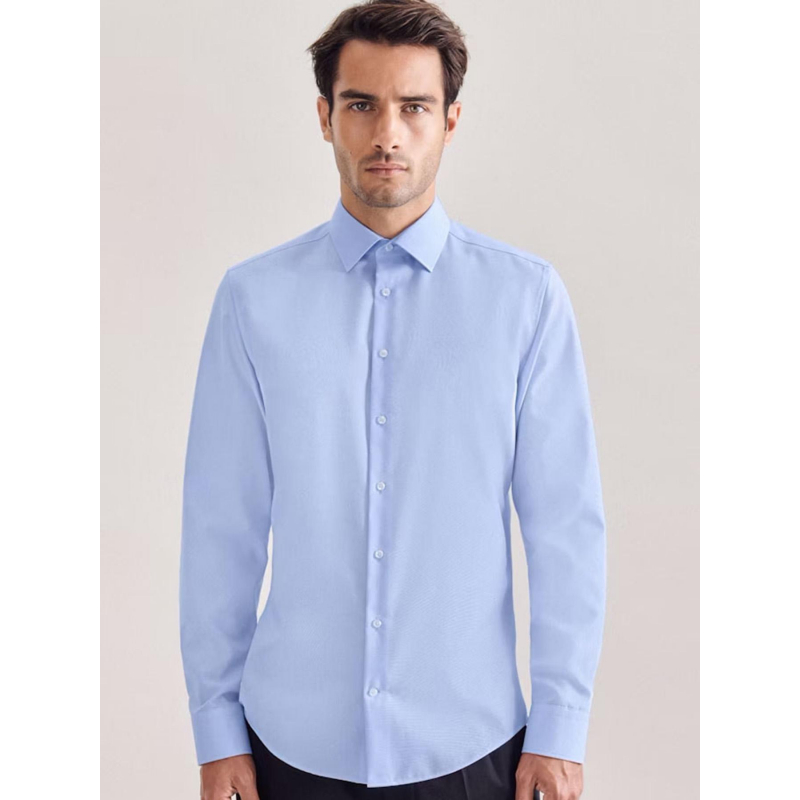 Chemise slim fit satin stetch bleu homme - Izac