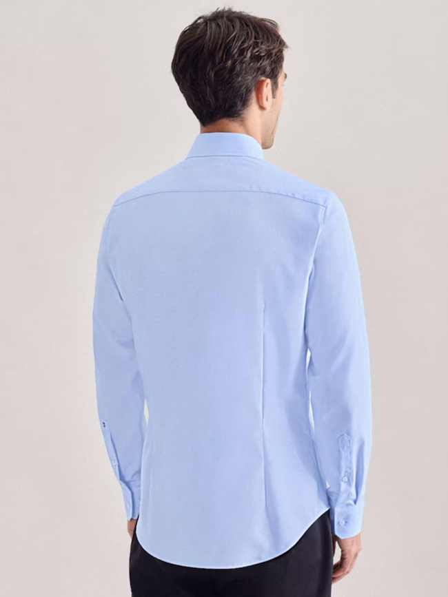 Chemise slim fit satin stetch bleu homme - Izac