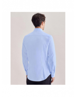 Chemise slim fit satin stetch bleu homme - Izac