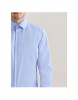 Chemise slim fit satin stetch bleu homme - Izac