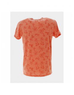 T-shirt motif palmier osmel orange homme - Le Temps Des Cerises