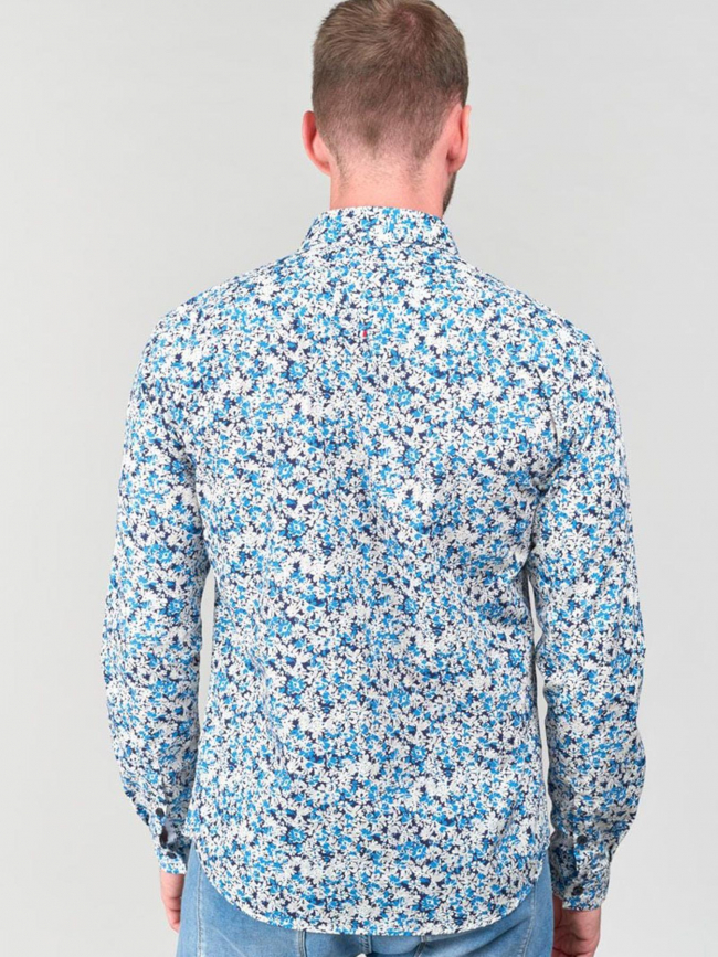 Chemise aria floral bleu homme - Le Temps Des Cerises