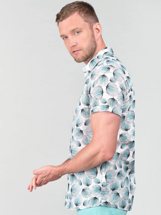 Chemise bremo floral blanc homme - Le Temps Des Cerises