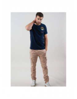 T-shirt poche imprimé mahina bleu marine homme - Deeluxe