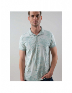 Polo tikito manches courtes floral vert homme - Deeluxe