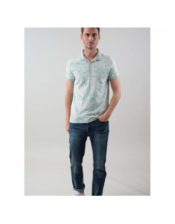 Polo tikito manches courtes floral vert homme - Deeluxe