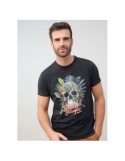 T-shirt hawaiki imprimé noir homme - Deeluxe