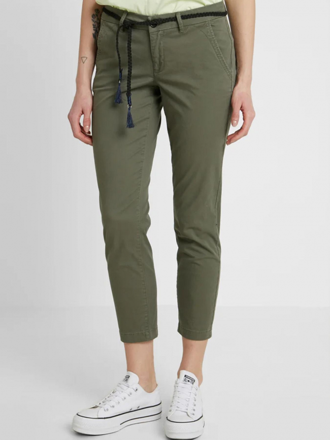 Pantalon chino droit evelyn kaki femme - Only