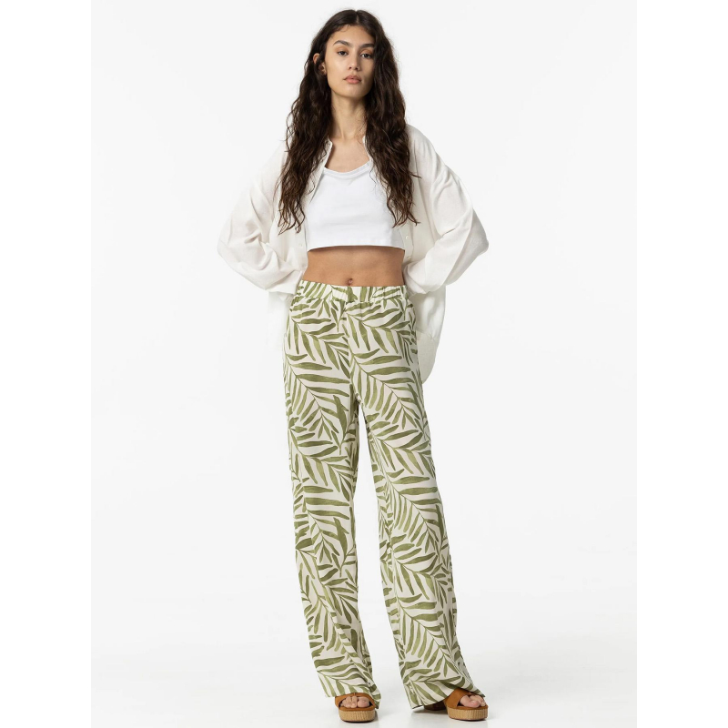 Pantalon fluide large nilo imprimés vert femme - Tiffosi