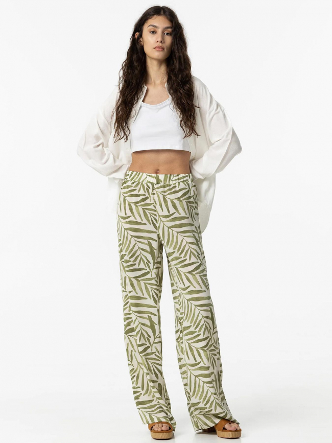 Pantalon fluide large nilo imprimés vert femme - Tiffosi