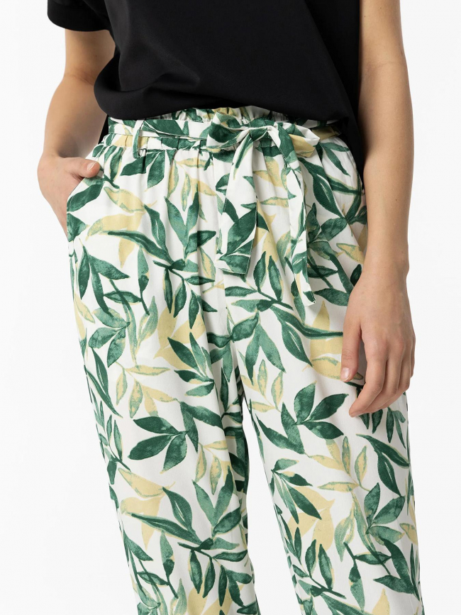 Pantalon fluide agnes imprimés vert femme - Tiffosi