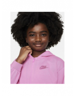 Sweat zippé à capuche nsw swoosh rose fille - Nike